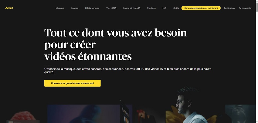 Musique de fond YouTube Artlist