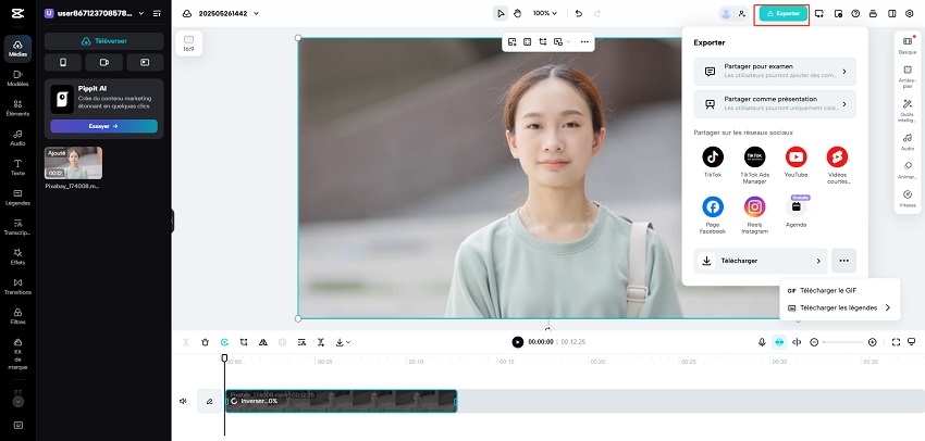Guide pour inverser une vidéo sur CapCut 3