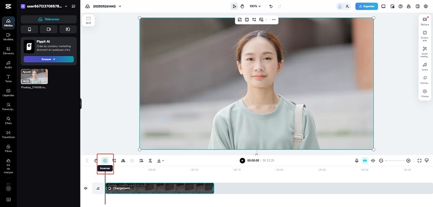 Guide pour inverser une vidéo sur CapCut 2
