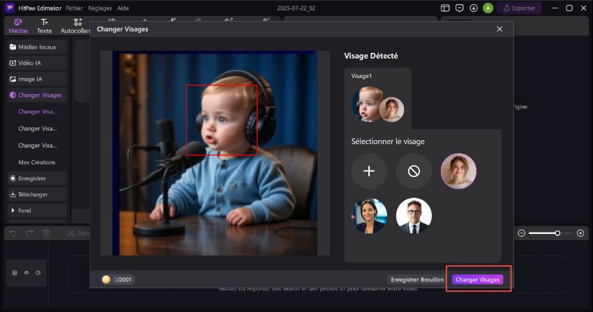 vidéo deepfake avec échange de visage