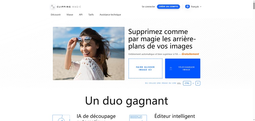 Site de suppression de fond d'image - Clipping Magic
