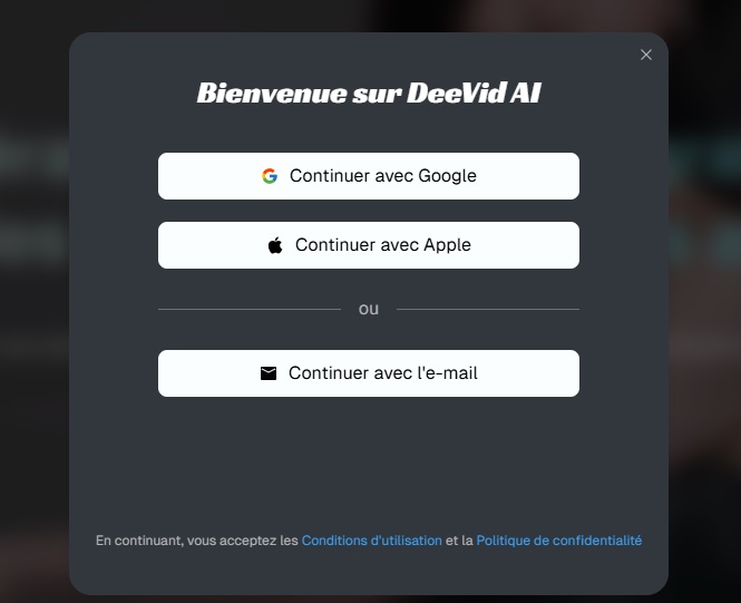 Comment créer des vidéos IA avec Deevid AI - étape 1