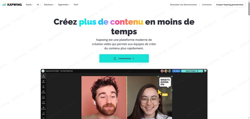 Outil de suppression de fond vidéo - kapwing