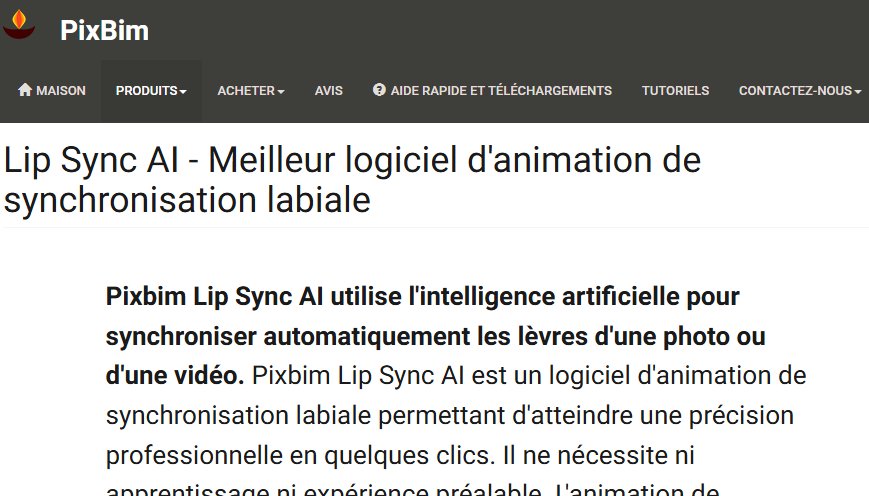 pixbim synchronisation labiale