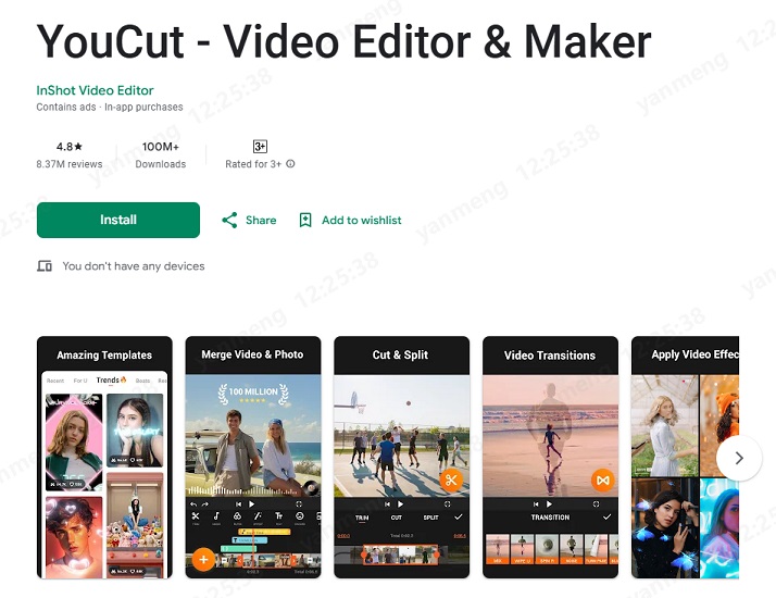 Application de montage YouTube Shorts 3