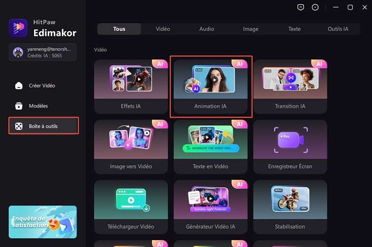 Activez les fonctionnalités d'animation IA dans Edimakor