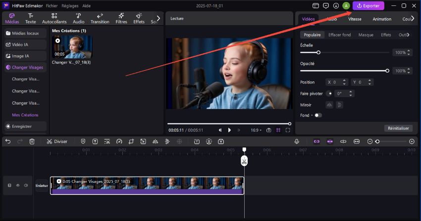 exporter vidéo