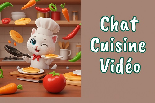 vidéo de chat qui cuisine ia