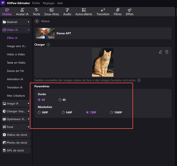 Ajouter une image de chien IA qui danse