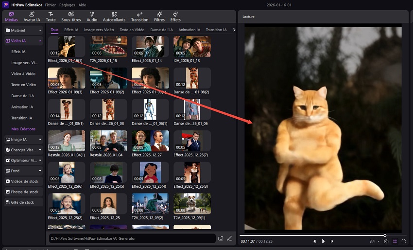Importer des vidéos dans la timeline