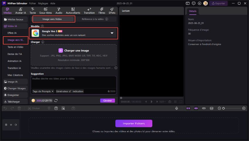 conversion d'image en vidéo edimakor