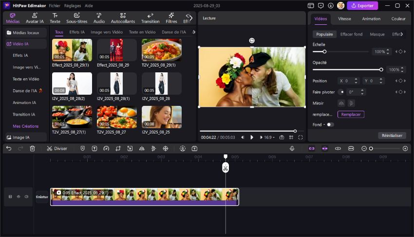 edimakor éditer vidéo kiss ia