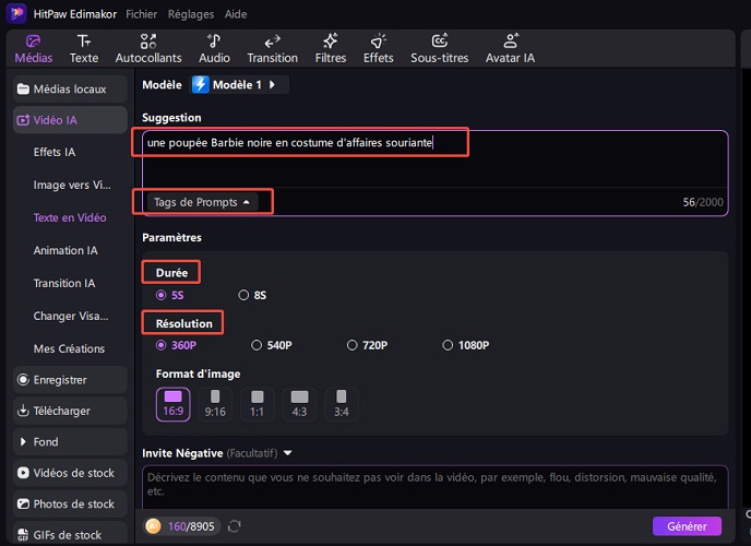 alternative générateur vidéo ia hitpaw edimakor