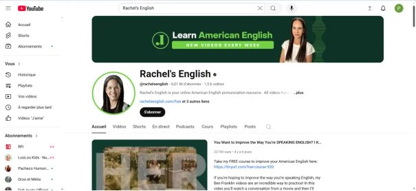 le canal Rachel’s English