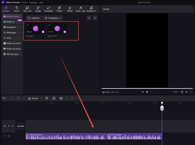 Comment éditer de la musique avec Edimakor 2