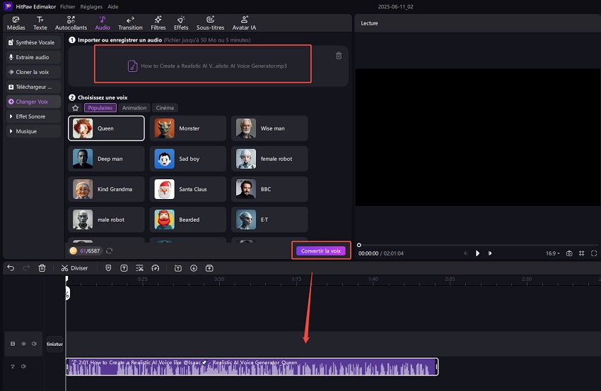 Edimakor IA pour le changement de voix de femme