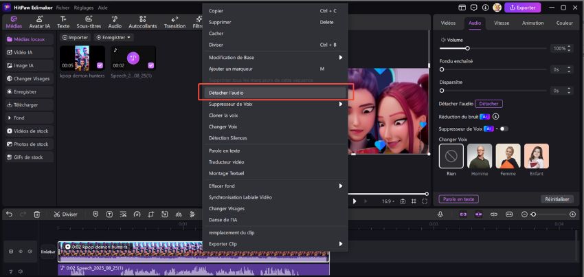 edimakor doubler vidéo avec une nouvelle voix off