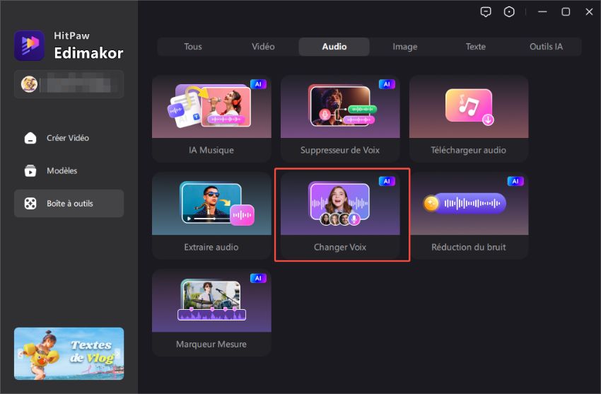 lancez l'outil modificateur de voix IA