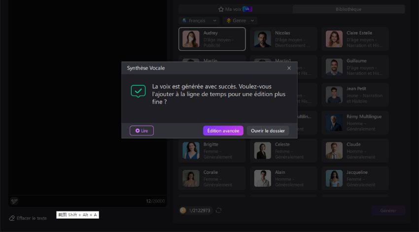synthèse vocale Edimakor