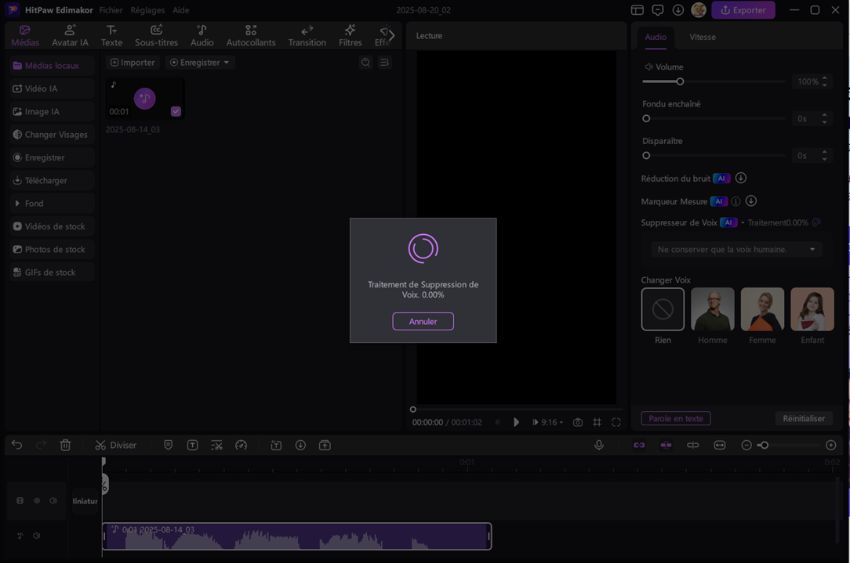 logiciel gratuit de suppression de voix pour Mac