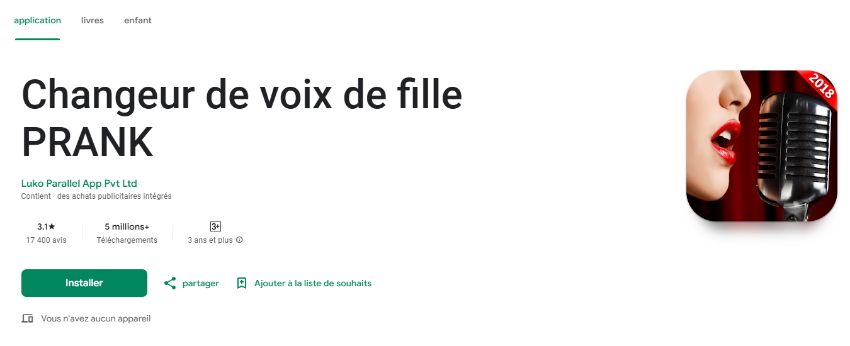 changer de voix pour différents tons de fille