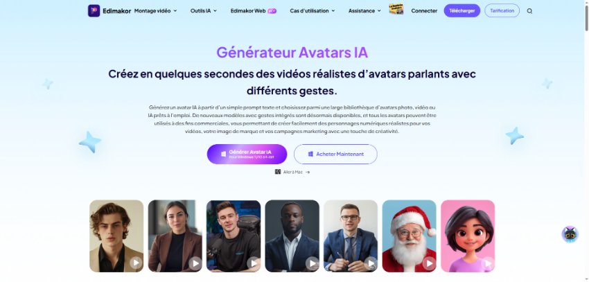 Générateur d'avatars Edimakor Ai