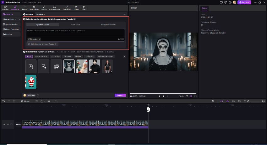 avatar parlant IA d'Halloween