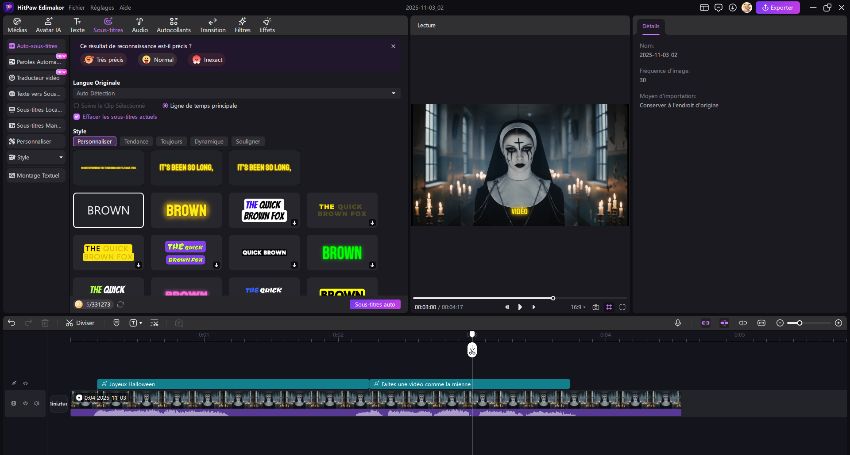 avatar parlant IA d'Halloween avec sous-titres automatiques 1
