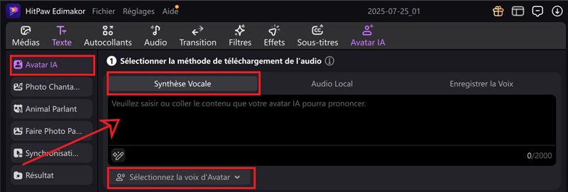 Avatar synthèse vocale