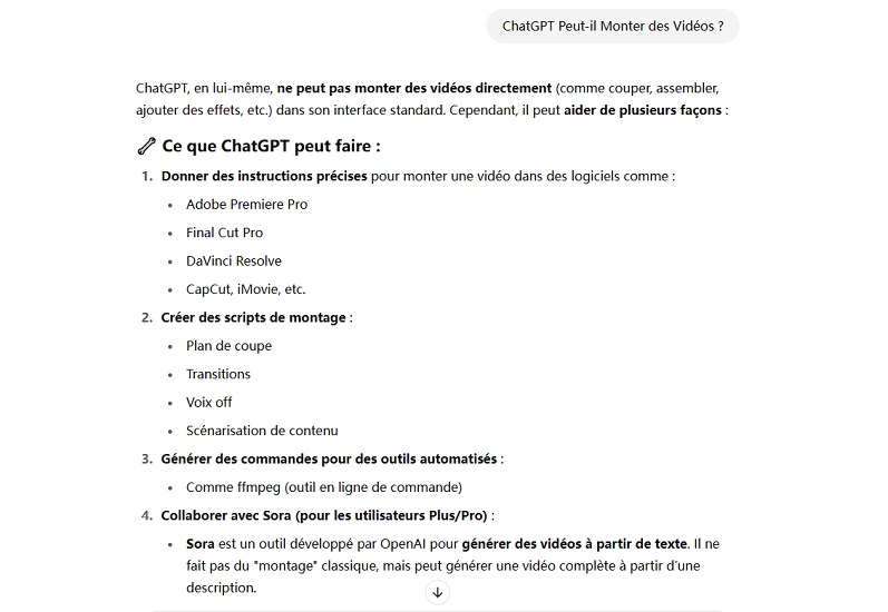 chatgpt peut éditer des vidéos