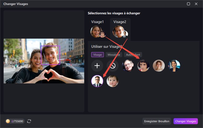 face swap cut video clips to change