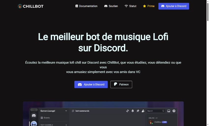 meilleur bot de musique pour Discord 2024 chillbot