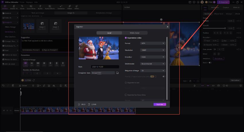 appel vidéo du Père Noël IA