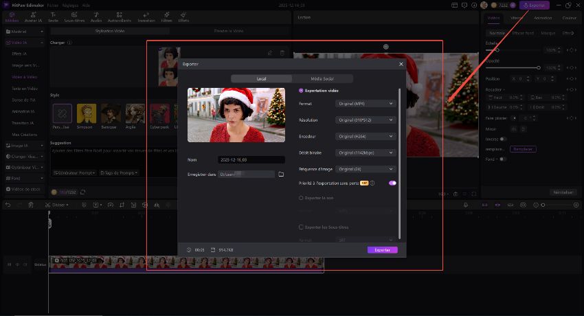 vidéo du Père Noël IA