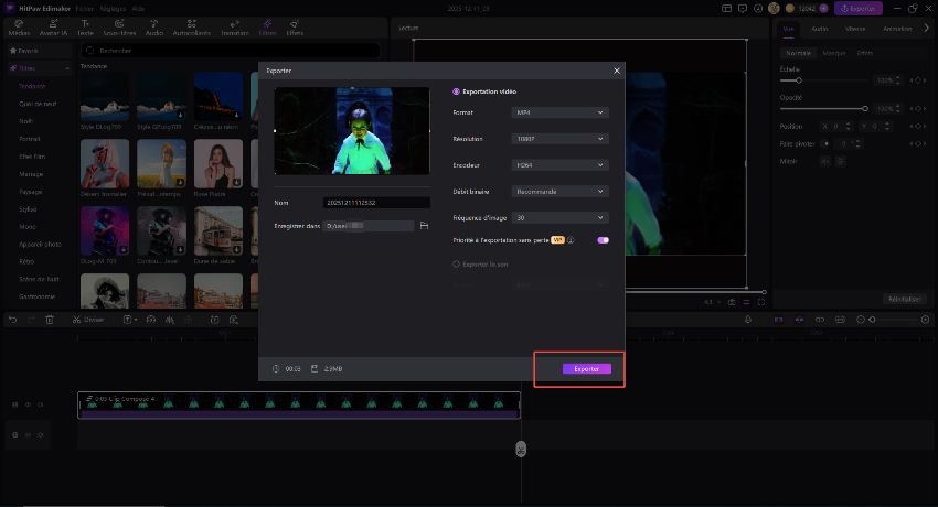 Edimakor application clips composés