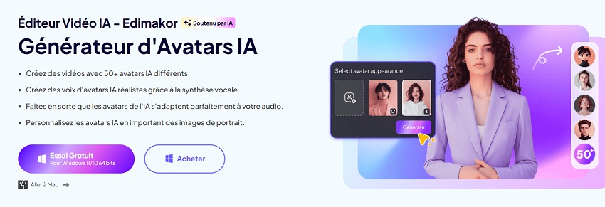 Edimakor AI Digital Human Generator crée des vidéos d'ancrage virtuelles