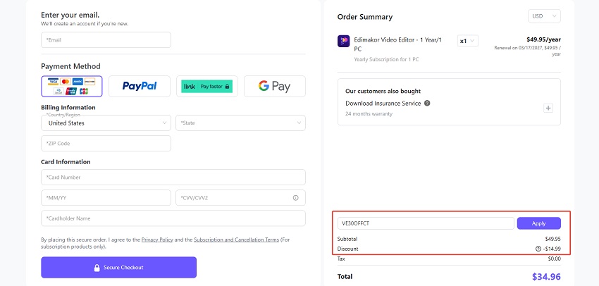edimakor paiement à prix réduit