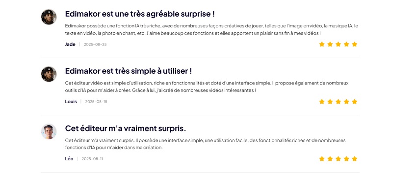 notes et avis des utilisateurs d'edimakor