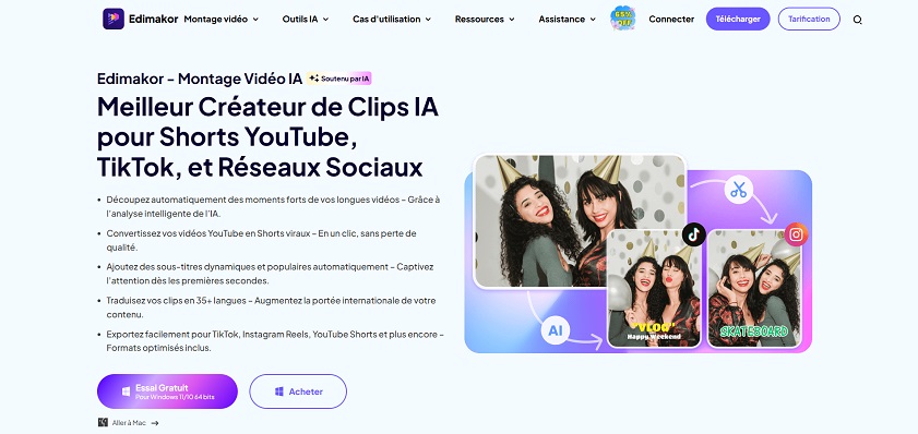 Logiciel de montage YouTube Shorts