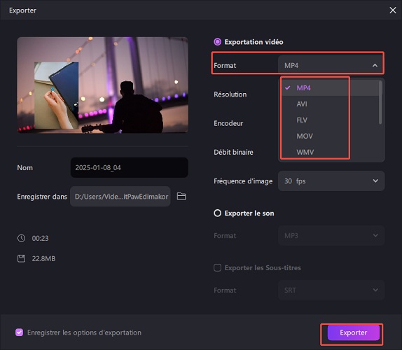 export your final video