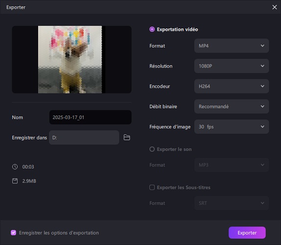 comment flouter une partie d'une vidéo avec hitpaw edimakor - exporter la vidéo