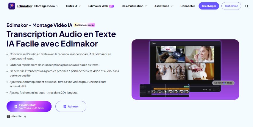 Logiciel de transcription audio en texte HitPaw Edimakor