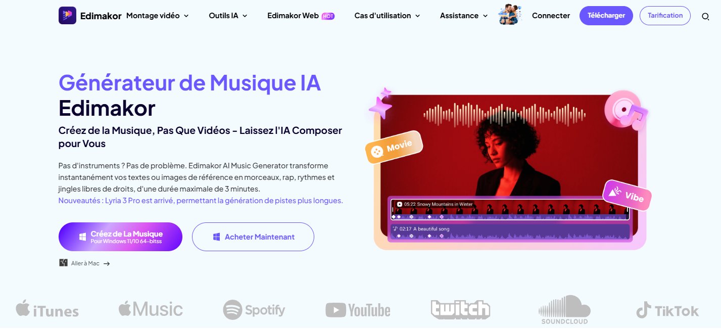 Utilisation de la fonction musique IA d’Edimakor pour créer une bande sonore de vlog Setlog