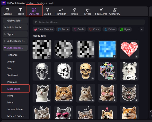 comment flouter une partie d'une vidéo avec les stickers hitpaw edimakor