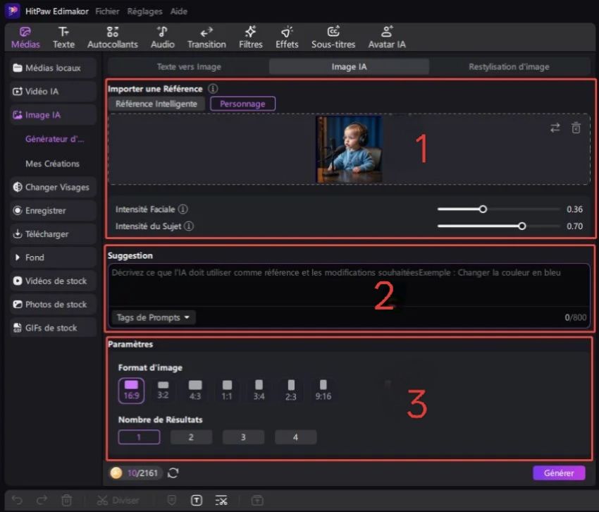 paramètres d'image de référence ai