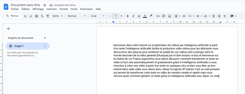 Méthode de conversion du texte d'une vidéo YouTube - Google