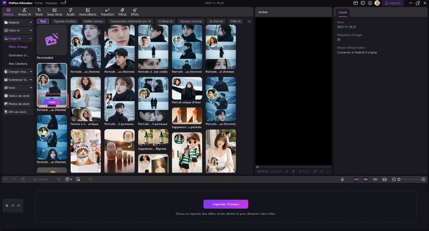 effet neige qui tombe sur photo