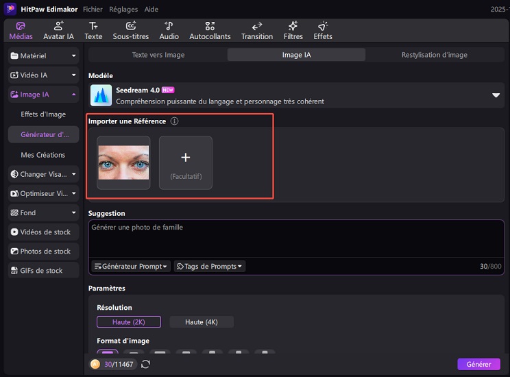 changer couleur des yeux photo
