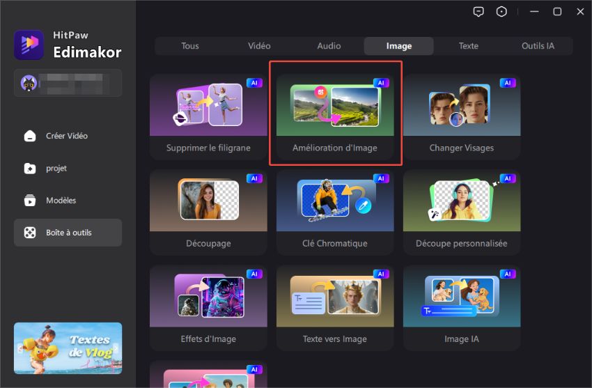 lancer l'option d'amélioration d'image 1