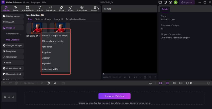 image de référence ai enregistrer et modifier
